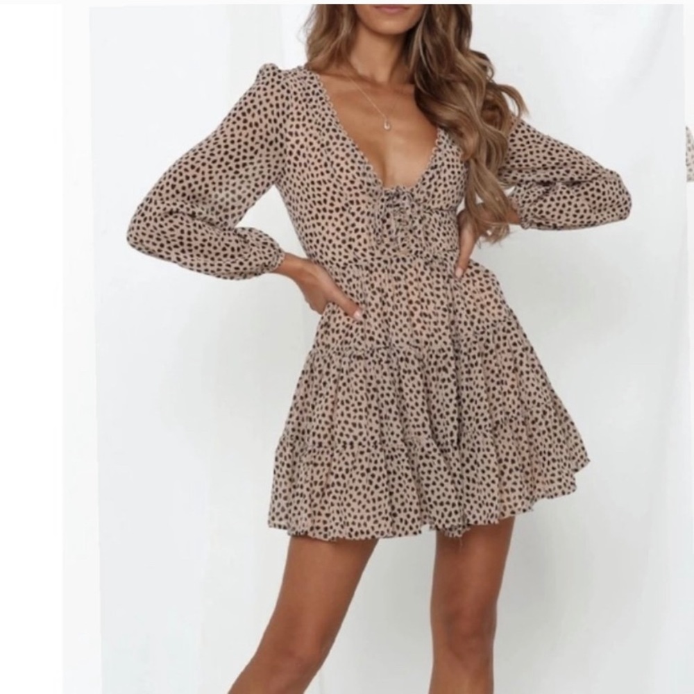 Goodnight Macaroon Eli Leopard Print Flare Dress S